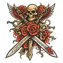 life's double edged sword  tattoo design idea