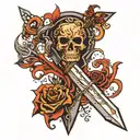 life's double edged sword  tattoo design idea