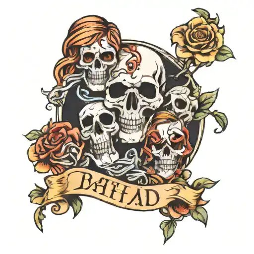 death of dad, two daughters, anxiety but staying strong  tattoo design idea