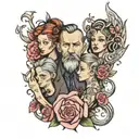  dad, two daughters, anxiety but staying strong  tattoo design idea