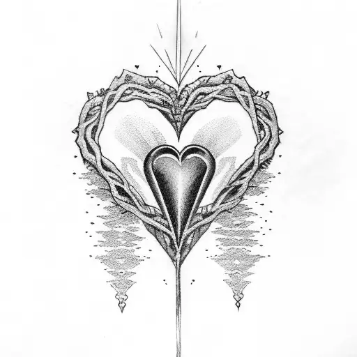 Earth heart cross tattoo design idea