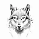 grey wolf mountain goat looking eachother tattoo design idea