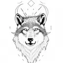 grey wolf mountain goat looking eachother tattoo design idea