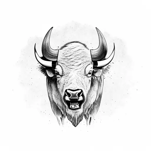 buffalo to show how strong the animal is. Ideally mixed with a tree a some roots tattoo design idea