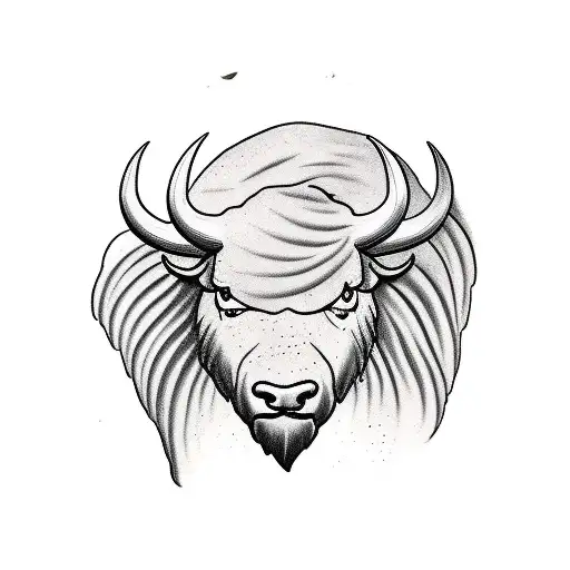 buffalo to show how strong the animal is. Ideally mixed with a tree a some roots tattoo design idea