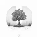 tree made of ash tattoo design idea