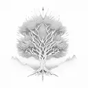 tree made of ash tattoo design idea