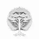 tree made of ash tattoo design idea