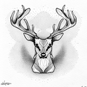 stag tattoo design idea
