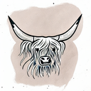 highland cow tattoo design idea