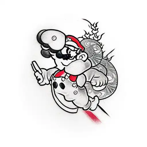 Mario Bros tattoo design idea