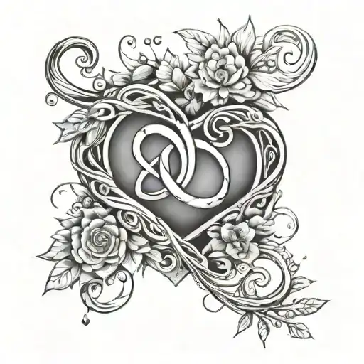 infinity love father and husband wife nature tattoo design idea