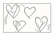 3 hearts with intials J N J tattoo design idea