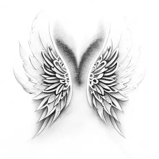 angelwings with fingerprints tattoo design idea