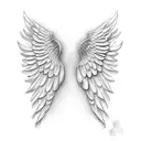 angelwings with fingerprints tattoo design idea