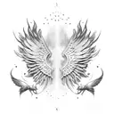 angelwings with fingerprints tattoo design idea