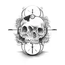 reloj de arena con sangre tattoo design idea