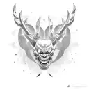 devil bench pressing god tattoo design idea