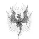 Phoenix rising flames  tattoo design idea