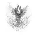 Phoenix rising flames  tattoo design idea
