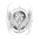 Phoenix rising flames  tattoo design idea