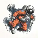 Astronaut floating tattoo design idea