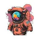 Astronaut floating tattoo design idea