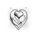 3 heart tattoo design idea