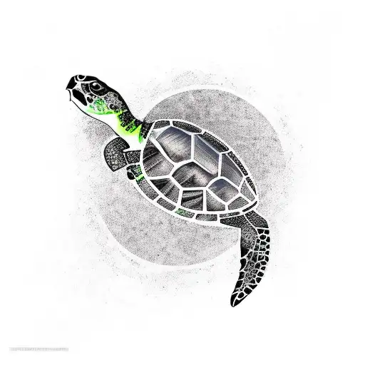 Hawaiian tribal turtle  tattoo design idea
