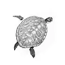 Sea Turtle Tribal  tattoo design idea