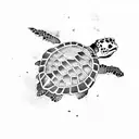 Sea Turtle Tribal  tattoo design idea