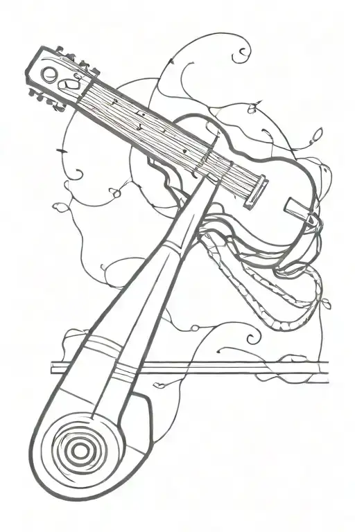carpenters saw music tattoo design idea