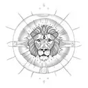 Lion Moon Sun tattoo design idea