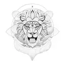Lion Moon Sun tattoo design idea