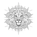 Lion Moon Sun tattoo design idea