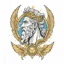 Zeus in sky tattoo design idea