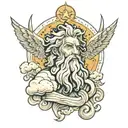 Zeus in sky tattoo design idea