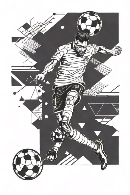 soccer player kicking tattoo design idea