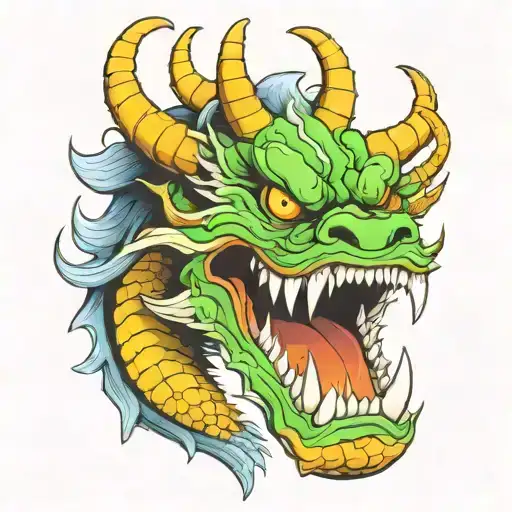 Japanese Dragon Jaw tattoo design idea