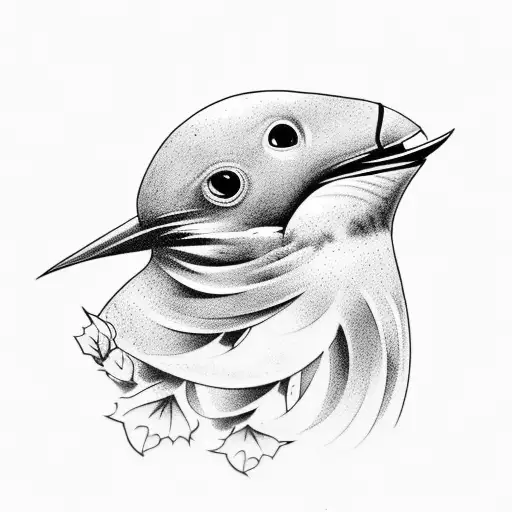 undead barn swallow tattoo design idea