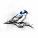undead barn swallow tattoo design idea