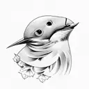 undead barn swallow tattoo design idea