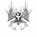 undead barn swallow tattoo design idea