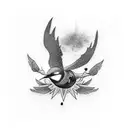 undead barn swallow tattoo design idea