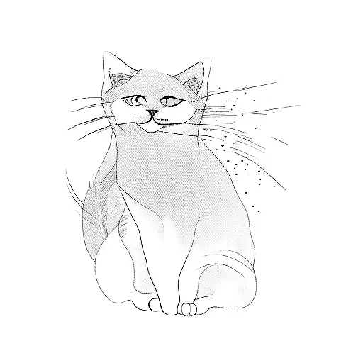 a black cat and a white cat tattoo design idea