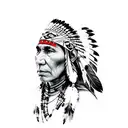 native American shaman with wolf tattoo design idea