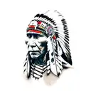 native American shaman with wolf tattoo design idea