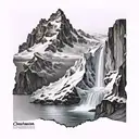 mountain and iceberg side to side view tattoo design idea
