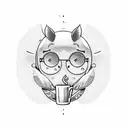programmer with coffe tattoo design idea