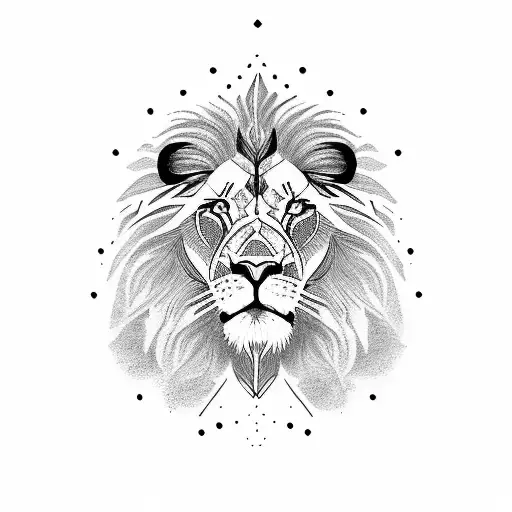 face of Lion  tattoo design idea